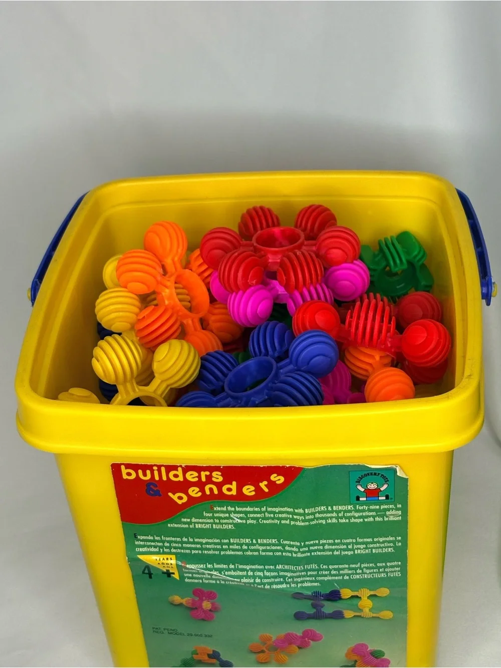 1993 Vintage Builders & Benders Kids Construction Incomplete Set With Bucket
